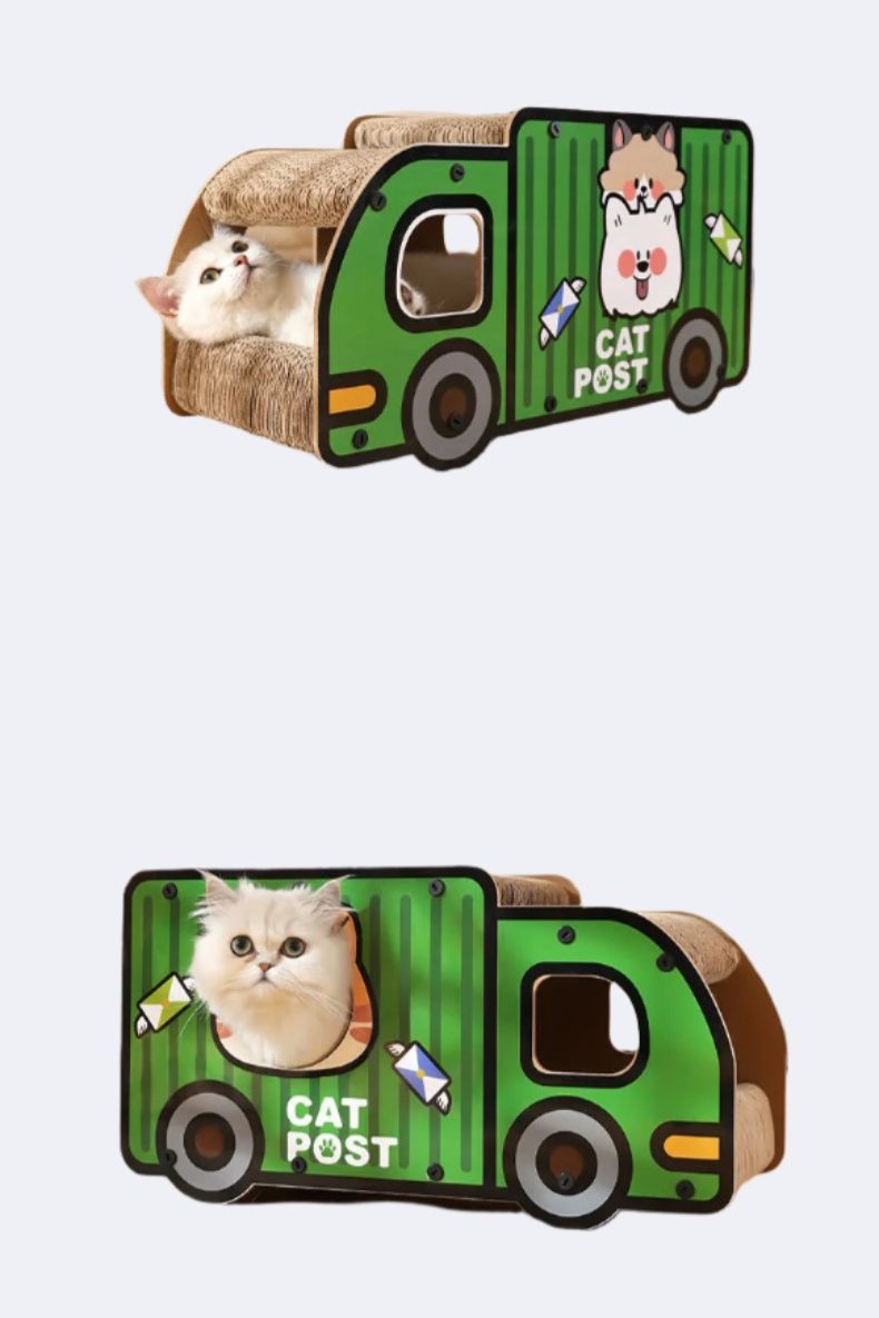 Truck Themed Scratchboard Cat House