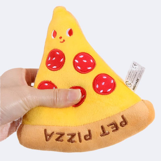 1pc Fun and Durable Pizza Pet Squeaker Toy for Hours of Playtime