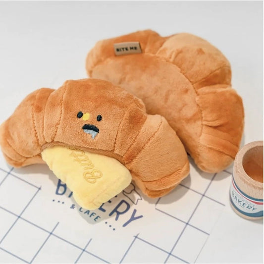 Dog Snuffle Toy, Interactive Plush Dog Toy Squeaky Soft Bread Shape Cute Dog Toy Release Puppy Puzzle Toys Stress for Boredom