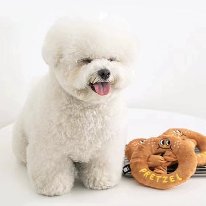 INS New Simulation Dog Toys Alkaline Water Bread Hide Food Sniffing Toys Puppy Pet Vocal Plush Toys Dog Supplies