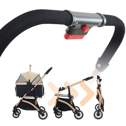 2-in-1 Foldable Aluminum Alloy Pet Stroller - Rose Gold